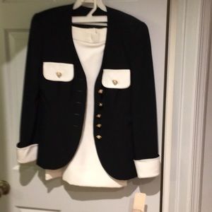 Women’s black and white suit
